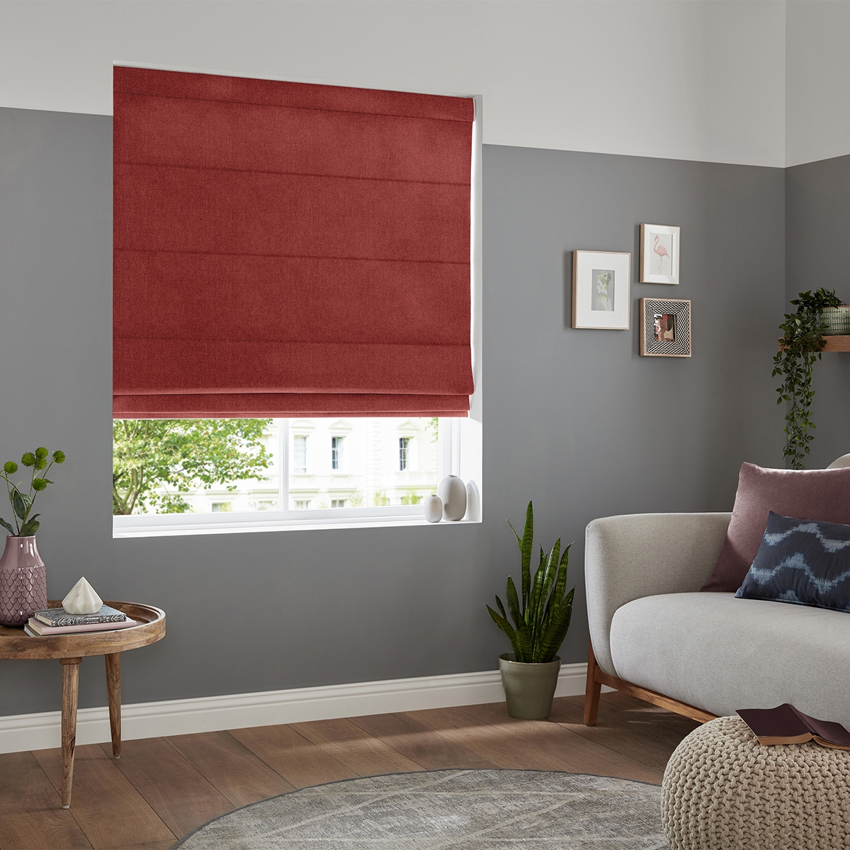 Product photograph of Ruben Scarlet Roman Blind from Choice Furniture Superstore.